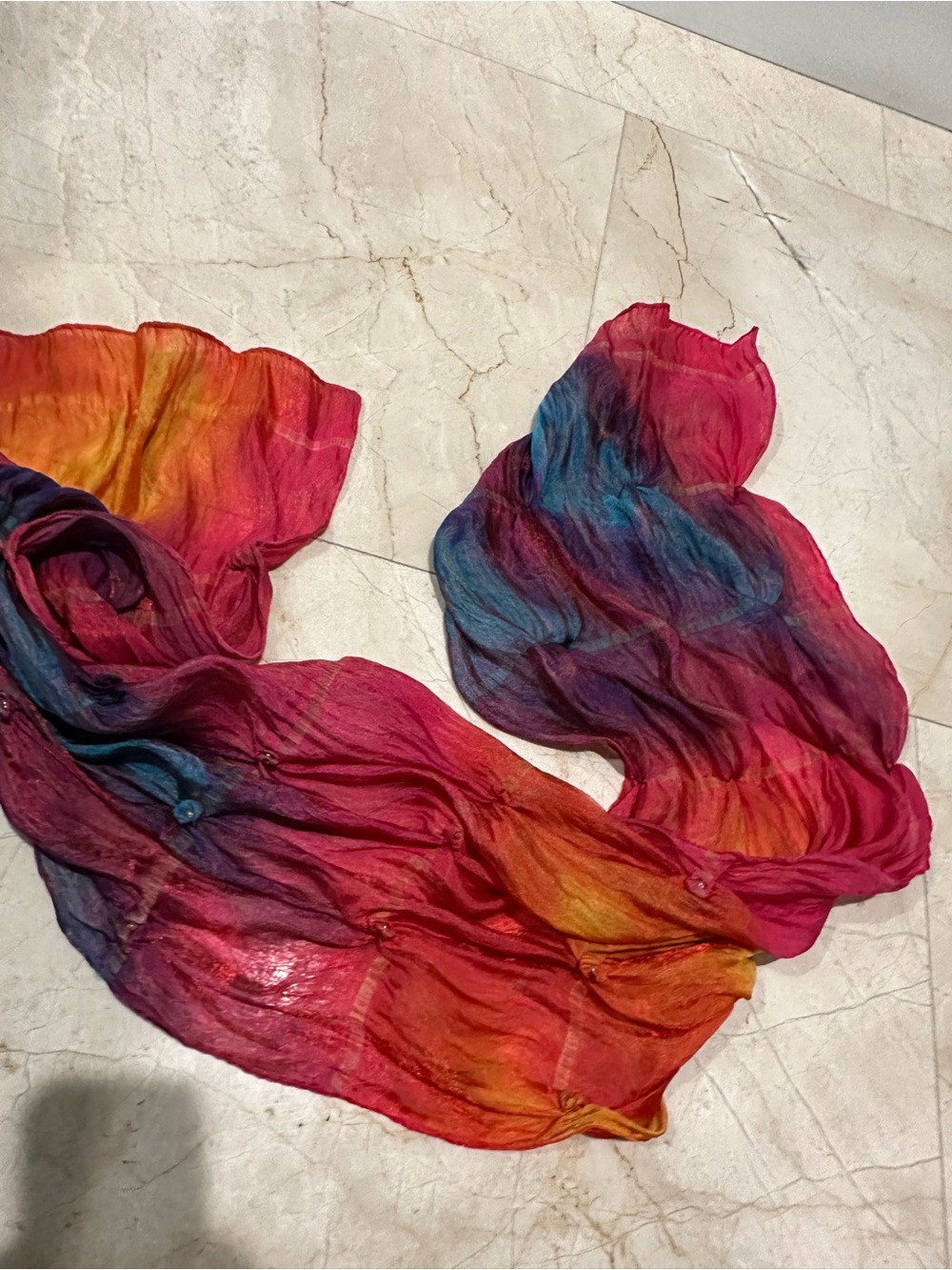 Silk scarf multicolor approx 64” long